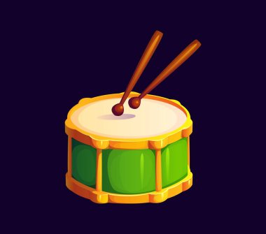 Aziz Patrick günü ve çizim vektörlü İrlanda bayramı yeşil davulu. Aziz Patrick Günü festivali ve İrlanda ulusal bayram sembolü geleneksel müzik aleti yeşil davul