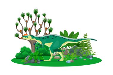 Dinozor, Kileskus türünün tarih öncesi kertenkelesi çizgi filmi, dino hayvan vektörü. Çocuk paleontoloji kitabı veya atlası ve müzesi için orman parkında Jurasik döneminin sürüngen kertenkelesi ya da Kileskus dinozoru