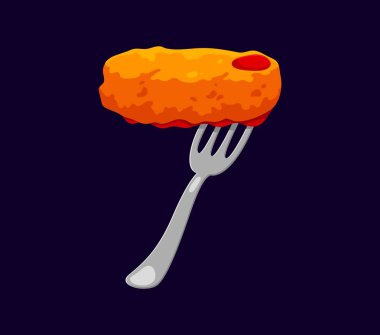 Fast food tavuk nugget karikatür alfabe yazı tipi 77. Fast food menüsü aperatifi çizgi film yazı tipi rakam, paket yemek vektörü alfabe yazı tipi numarası. Fast food alfabesi rakam sembolü