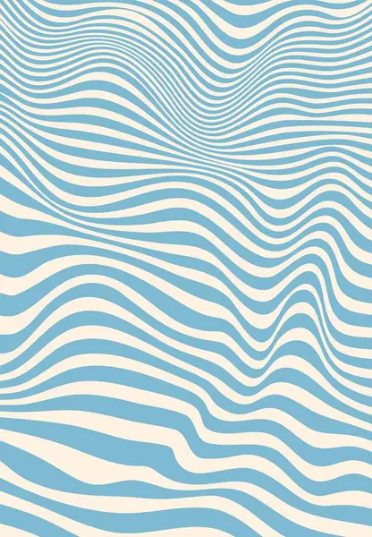 Psikedelik mavi dalga harika desen ya da doku. Dalgalı çizgi hippi vektör dokusu, garip funky retro arka plan. Sapmış spiral modası geçmiş vintage baskı veya psikedelik y2k duvar kağıdı deseni