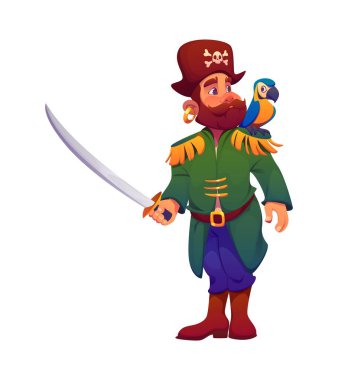 Omzunda papağan olan korsan çizgi film karakteri. Yeşil ceketli vektör yüzbaşı, kahverengi çizmeli, kafatası şapkalı ve altın apoletli, kırmızı sakallı, elinde kılıç olan. Kendine güveni tam bir deniz soyguncusu.