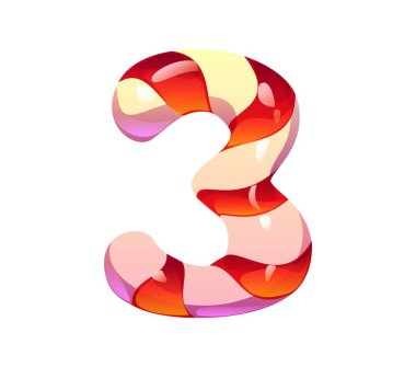 Şeker türü veya tatlı tatlı yazı tipi, hamur işi ve şekerleme için karamelli çizgi film, vektör tipi. Tatlı tatlılar İngiliz alfabesi ve şeker fontu 3 numara şekerleme karamel veya jöle gibi