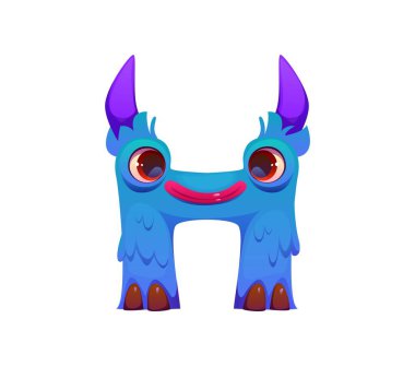 Garip canavar karakter yazı tipi harfi H. Garip bugaboo, bogle personage işareti, fantezi canavar karakter vektörü İngiliz alfabe yazı tipi harfi. Ürkütücü korkunç yaratık çocuklar ABC elementi