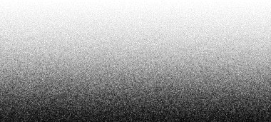 Gürültülü arkaplan. Vektör nokta kalıbı. İnce bir eğimle yoğun noktalı doku. Siyah noktalı kum lekesi etkisi. Soyut grunge monokrom yüzeyi, stokastik noktalama spreyi ile örtüşür