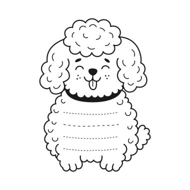 Su birikintisi köpek yavrusu, neşeli hayvan çocuklar not çerçevesi. Neşeli köpek yavrusu notu doğrusal vektör şablonu, sevimli hayvan günlüğü çerçevesi. Çocuk programı Komik tüylü yavru köpek evcil hayvan karakteriyle yapılacaklar listesi