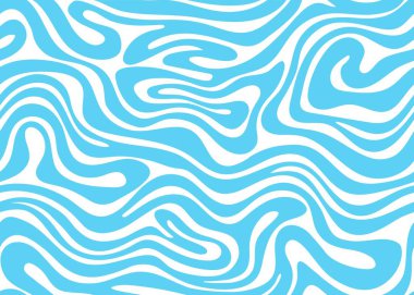 Psikedelik mavi su dalgası harika desen. Soyut girdaplar ve sıvı akışları. Dalgalanan dalgalı arkaplan, süs ya da duvar kağıdı desenli vektör desenli. Dinamik ve görsel illüzyon etkisi