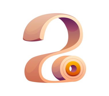 Tıbbî yazı tipi, elastik bandaj rulo 22. rakam. Tıbbi terapi alfabesi figürü, hastane karikatür vektör yazı tipi sembolü. İlaç ABC yazı tipi rakamı veya matematik yazı tipi numarası