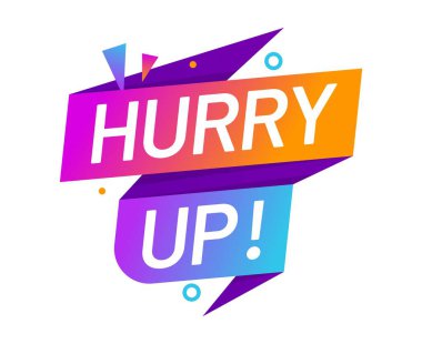 Satış teklifi ya da son dakika anlaşması için acele et, vektör sınırlı zaman tanıtım pankartı. Satış tanıtımı, indirim anlaşması ve dükkan veya mağaza için özel promosyon çıkartması için acele etiket veya rozet