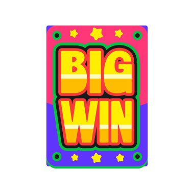 Büyük kumarhane kumarhanesi Y2K moda çıkartması ya da hippi baskısı. Kumarhane serveti 60 'ların vektör etiketi, kumar oyunu Y2K yaması. Poker ikramiyesi ya da Vegas şans etiketi. Altından tipografi metni.