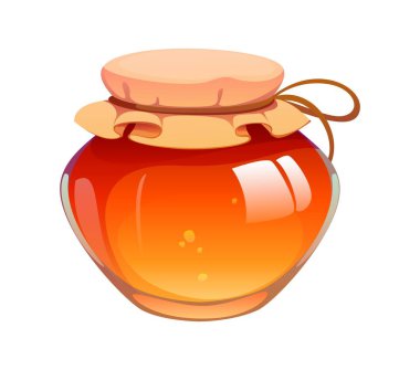 Happy Thanksgiving Day autumn harvest and food icon of honey jar, cartoon vector. Thanksgiving holiday celebration dinner and food symbol of honey from apiary autumn harvest of fall season greetings