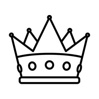 Parti Taç Simgesi. Düzenlenebilir genişlikte kalın tasarım. Vektör İllüstrasyonu.