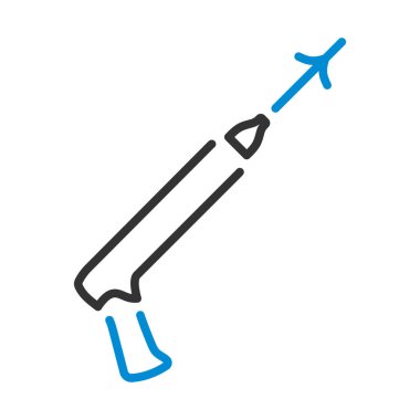 Balıkçı Zıpkınının Simgesi. Renk Doldurma Tasarımı ile Düzenlenebilir Kalın Tasarım. Vektör İllüstrasyonu.