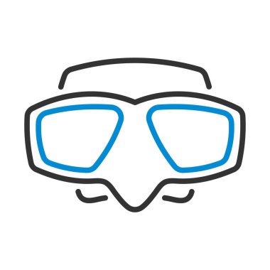 Dalgıç Maskesi Simgesi. Renk Doldurma Tasarımı ile Düzenlenebilir Kalın Tasarım. Vektör İllüstrasyonu.