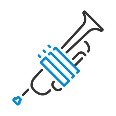 Boynuz Simgesi. Renk Doldurma Tasarımı ile Düzenlenebilir Kalın Tasarım. Vektör İllüstrasyonu.