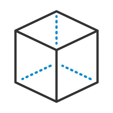 Projeksiyon Simgesi Küpü. Renk Doldurma Tasarımı ile Düzenlenebilir Kalın Tasarım. Vektör İllüstrasyonu.