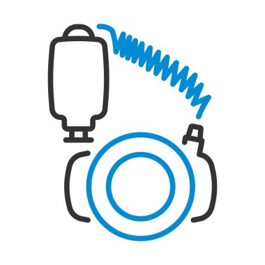 Portable Circle Macro Flash 'ın ikonu. Renk Doldurma Tasarımı ile Düzenlenebilir Kalın Tasarım. Vektör İllüstrasyonu.