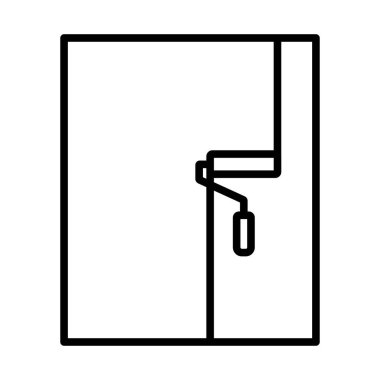 Duvar Boyama Simgesi. Düzenlenebilir genişlikte kalın tasarım. Vektör İllüstrasyonu.