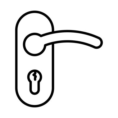 Kapı Kolu Simgesi. Düzenlenebilir genişlikte kalın tasarım. Vektör İllüstrasyonu.