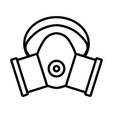 Toz Koruyucu Maske Simgesi. Düzenlenebilir genişlikte kalın tasarım. Vektör İllüstrasyonu.