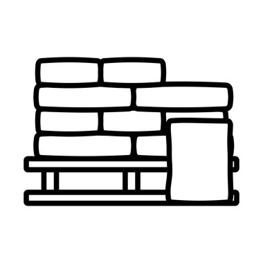 Plaster Bags Simgeli Palet. Düzenlenebilir genişlikte kalın tasarım. Vektör İllüstrasyonu.