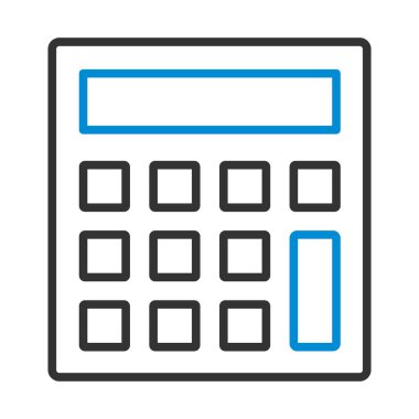 İstatistiksel Hesaplayıcı Simgesi. Renk Doldurma Tasarımı ile Düzenlenebilir Kalın Tasarım. Vektör İllüstrasyonu.