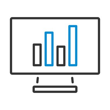 Analitik Diyagram Simgesi ile İzle. Renk Doldurma Tasarımı ile Düzenlenebilir Kalın Tasarım. Vektör İllüstrasyonu.
