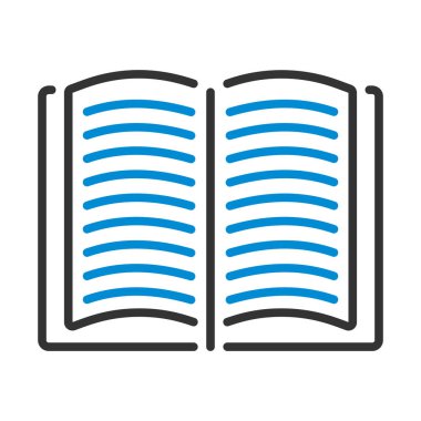 Kitap Simgesi Aç. Renk Doldurma Tasarımı ile Düzenlenebilir Kalın Tasarım. Vektör İllüstrasyonu.