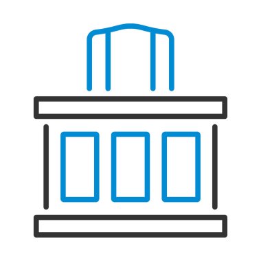 Yargıç Masa Simgesi. Renk Doldurma Tasarımı ile Düzenlenebilir Kalın Tasarım. Vektör İllüstrasyonu.