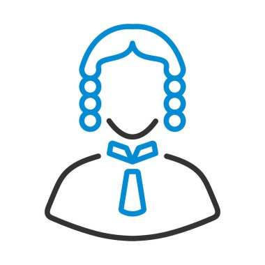 Yargıç Icon. Renk Doldurma Tasarımı ile Düzenlenebilir Kalın Tasarım. Vektör İllüstrasyonu.