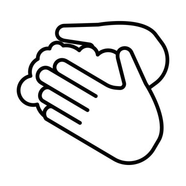 El yıkama ikonu. Düzenlenebilir genişlikte kalın tasarım. Vektör İllüstrasyonu.