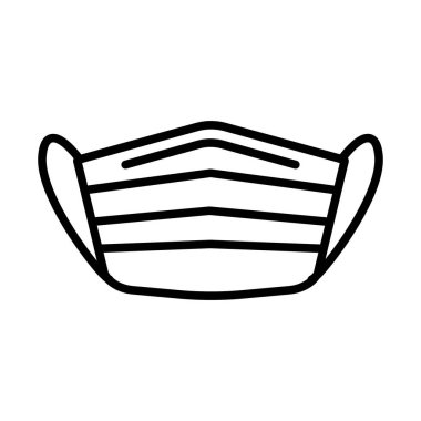 Tıbbi yüz maskesi simgesi. Düzenlenebilir genişlikte kalın tasarım. Vektör İllüstrasyonu.