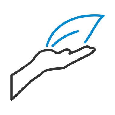 El Tutma Yaprak Simgesi. Renk Doldurma Tasarımı ile Düzenlenebilir Kalın Tasarım. Vektör İllüstrasyonu.