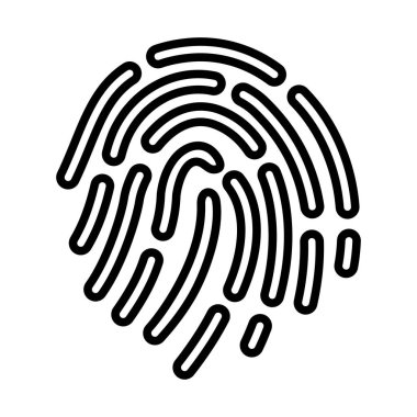Parmak izi Simgesi. Düzenlenebilir genişlikte kalın tasarım. Vektör İllüstrasyonu.