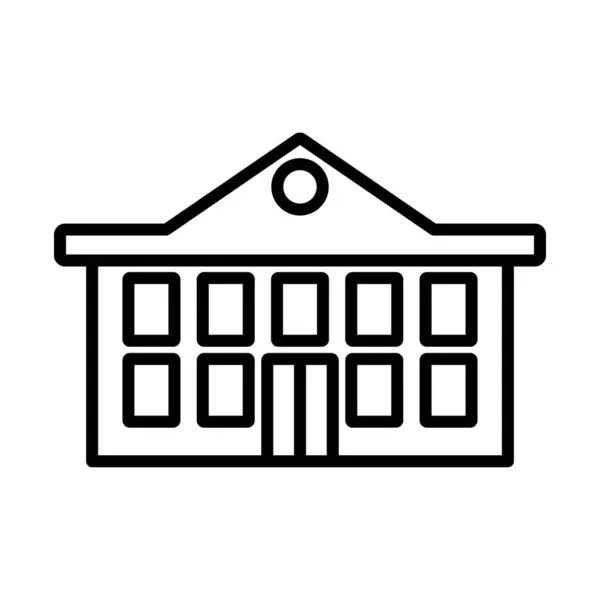Шкільний Будівельний Значок Сміливий Контурний Дизайн Регульованою Шириною Ходу Векторна Ліцензійні Стокові Вектори