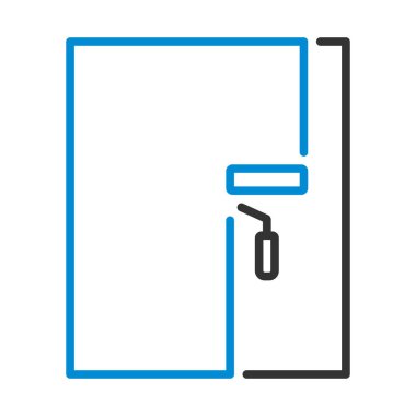 Duvar Boyama Simgesi. Düzenlenebilir genişlikte kalın tasarım. Vektör İllüstrasyonu.