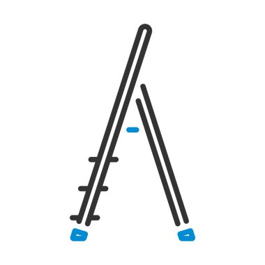 İnşaat Merdiveni Simgesi. Düzenlenebilir genişlikte kalın tasarım. Vektör İllüstrasyonu.