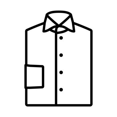 Katlanmış Gömlek Simgesi. Düzenlenebilir genişlikte kalın tasarım. Vektör İllüstrasyonu.