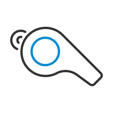 Amerikan Futbol Islık Simgesi. Renk Doldurma Tasarımı ile Düzenlenebilir Kalın Tasarım. Vektör İllüstrasyonu.