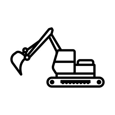 İnşaat Kazıcı Simgesi. Düzenlenebilir genişlikte kalın tasarım. Vektör İllüstrasyonu.
