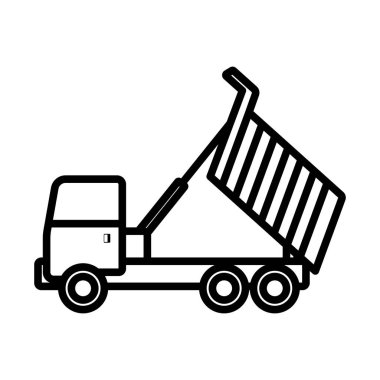 Tipper Simgesi. Düzenlenebilir genişlikte kalın tasarım. Vektör İllüstrasyonu.