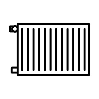 Radyatör Simgesi. Düzenlenebilir genişlikte kalın tasarım. Vektör İllüstrasyonu.