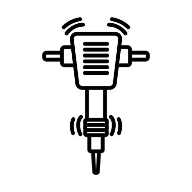 İnşaat matkabı ikonu. Düzenlenebilir genişlikte kalın tasarım. Vektör İllüstrasyonu.