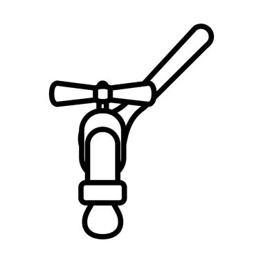 Anahtarın ve Musluğun Simgesi. Düzenlenebilir genişlikte kalın tasarım. Vektör İllüstrasyonu.