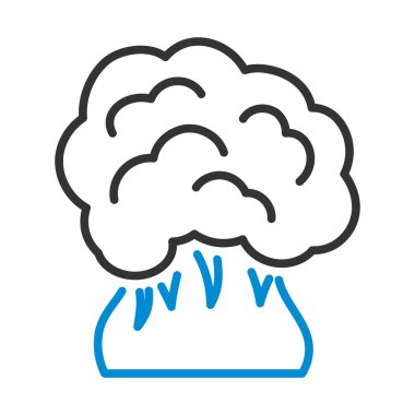 Ateş ve Duman Simgesi. Renk Doldurma Tasarımı ile Düzenlenebilir Kalın Tasarım. Vektör İllüstrasyonu.