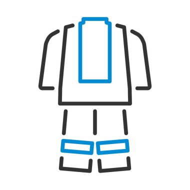 İtfaiye Üniforması Simgesi. Renk Doldurma Tasarımı ile Düzenlenebilir Kalın Tasarım. Vektör İllüstrasyonu.