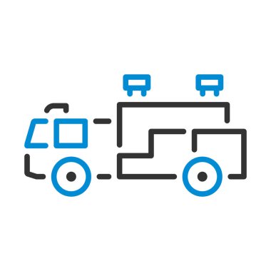 İtfaiye kamyonu ikonu. Renk Doldurma Tasarımı ile Düzenlenebilir Kalın Tasarım. Vektör İllüstrasyonu.