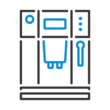 Mutfak Kahve Makinesi Simgesi. Renk Doldurma Tasarımı ile Düzenlenebilir Kalın Tasarım. Vektör İllüstrasyonu.