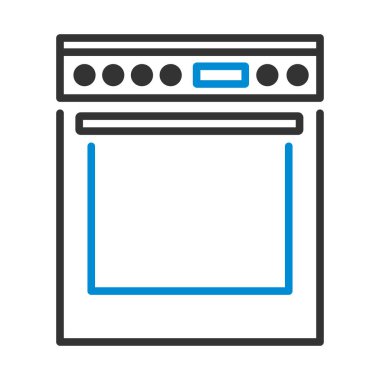 Mutfak Ana Fırın Ünitesi Simgesi. Renk Doldurma Tasarımı ile Düzenlenebilir Kalın Tasarım. Vektör İllüstrasyonu.