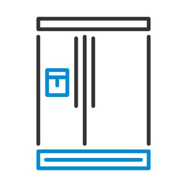 Geniş Buzdolabı Simgesi. Renk Doldurma Tasarımı ile Düzenlenebilir Kalın Tasarım. Vektör İllüstrasyonu.