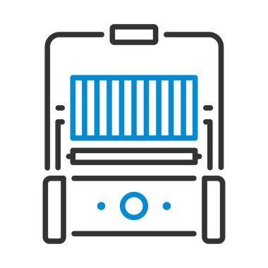 Mutfak Elektrikli Izgara Simgesi. Renk Doldurma Tasarımı ile Düzenlenebilir Kalın Tasarım. Vektör İllüstrasyonu.